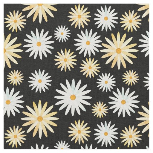 April Birth Flower - Watercolour Daisy Pattern Fabric