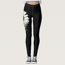 April Birth Flower, White Daisy on Black