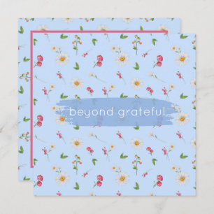 April Birth Flowers Daisy Sweet Pea Grateful Thank You Card