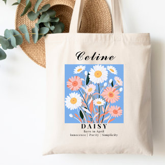 April Birth Month Flower Daisy Bridal Shower Tote Bag