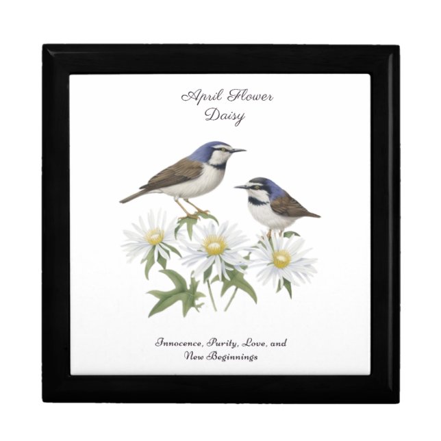 April Birth Month Flower Daisy Cherished Birthday Gift Box (Front)