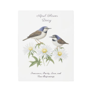 April Birth Month Flower Daisy Cherished Birthday Metal Print