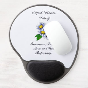 April Birth Month Flower Daisy Fresh and Simple  Gel Mouse Pad