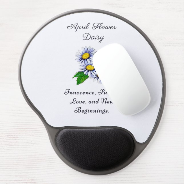 April Birth Month Flower Daisy Fresh and Simple  Gel Mouse Pad (Left Side)