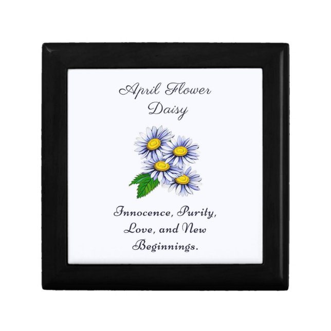 April Birth Month Flower Daisy Fresh and Simple  Gift Box (Front)