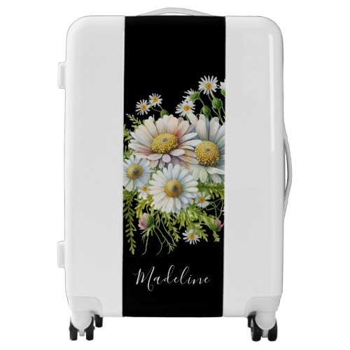 April Birth Month Flower Personalized Name Luggage