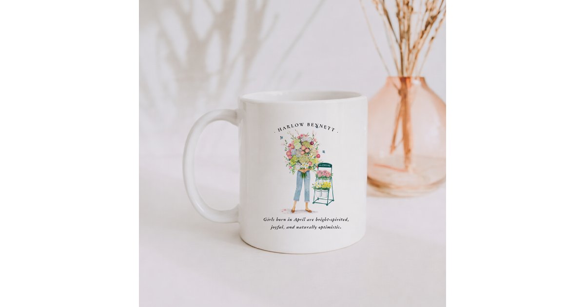 April Birth Month Girl | Monogram Coffee Mug | Zazzle