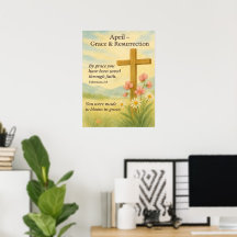 April Birthday Bible Verse Cross and Resurrection 