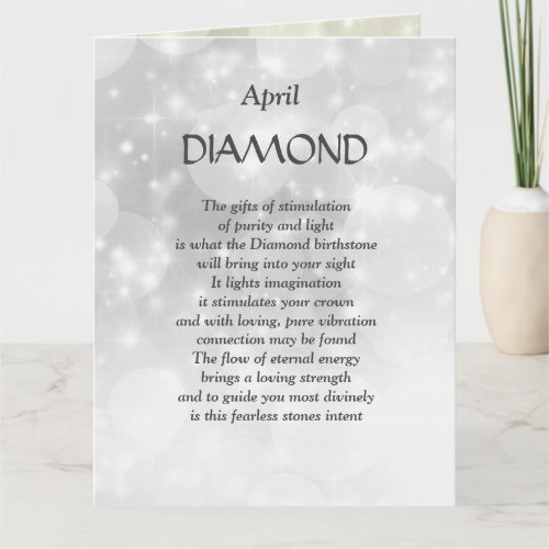 April Birthday Birthstone Diamond Greeting Card