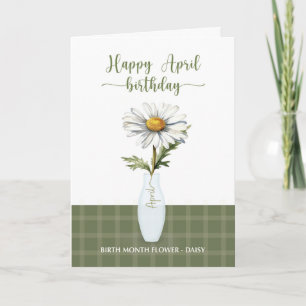 April Birthday Daisy Birth Month Flower Card