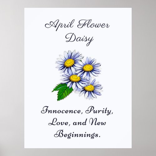 April Birthday Month Flower Daisy    Poster