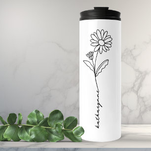 April Birthday Month Flower Daisy Thermal Tumbler