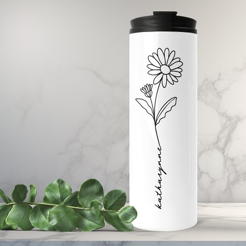 April Birthday Month Flower Daisy Thermal Tumbler
