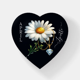 April Birthstone and Daisy Flower Paperweight