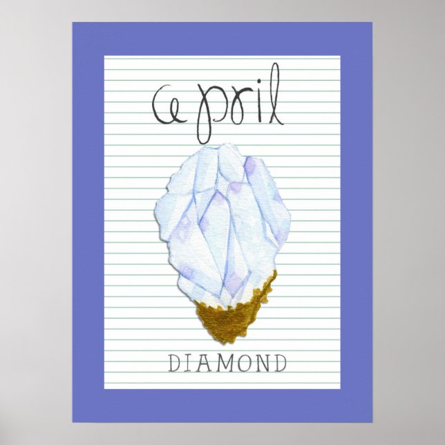 April Birthstone Diamond Artwork Poster (Front)