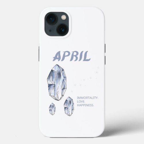 April Birthstone Diamond Gray Color iPhone 13 Case