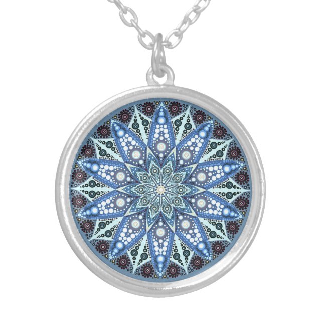 April Birthstone Diamond Mandala Necklace (Front)