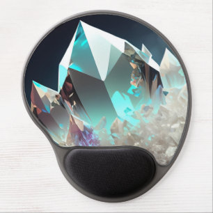 April Birthstone Diamond Quartz Crystal Pearls Gel Mouse Pad