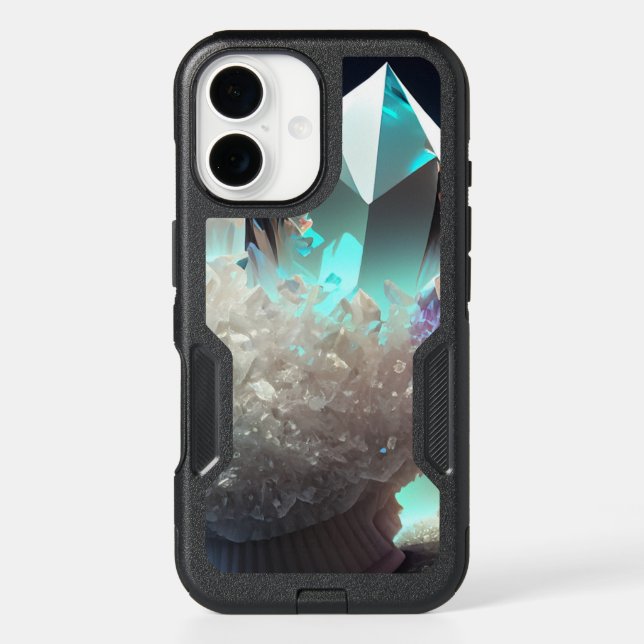 April Birthstone Diamond Quartz Crystal Pearls Otterbox iPhone Case (Back)