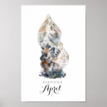 April Birthstone - Diamond Watercolor | Poster