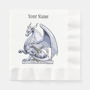 April Birthstone Dragon: Diamond Napkins