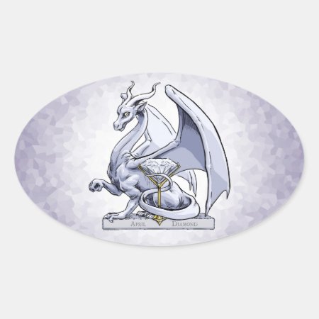 April Birthstone Dragon: Diamond Oval Sticker