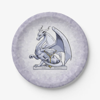 April Birthstone Dragon: Diamond Paper Plates