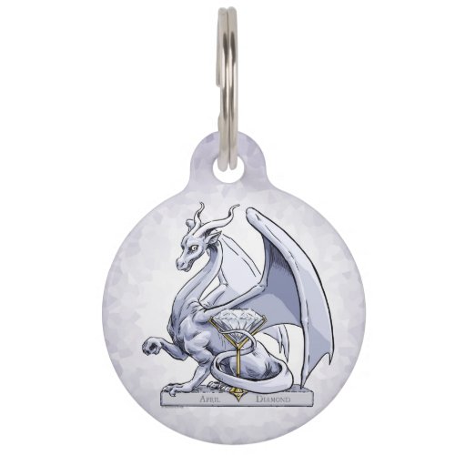 April Birthstone Dragon Diamond Pet ID Tag