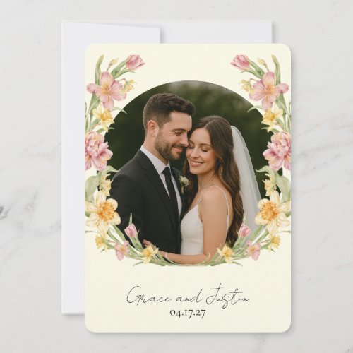 April Blossom Daffodil Photo Thank You Card