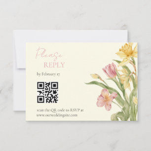 April Blossom Garden Daffodil RSVP Card