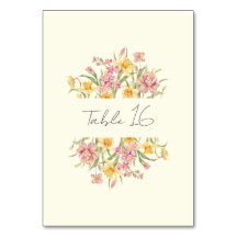 April Blossom Garden Daffodil Table Number