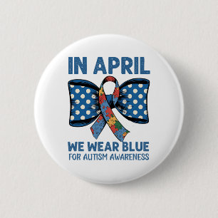 April Blue Outfit To Raise Autism Awareness And Su Button