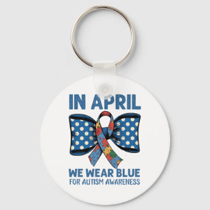 April Blue Outfit To Raise Autism Awareness And Su Keychain