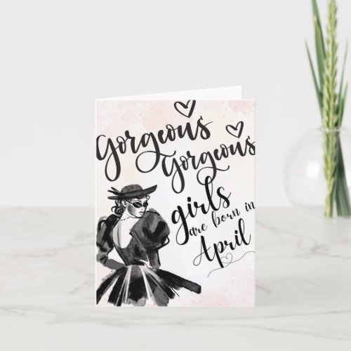 April Born Beauties Happy Birthday Greeting Card