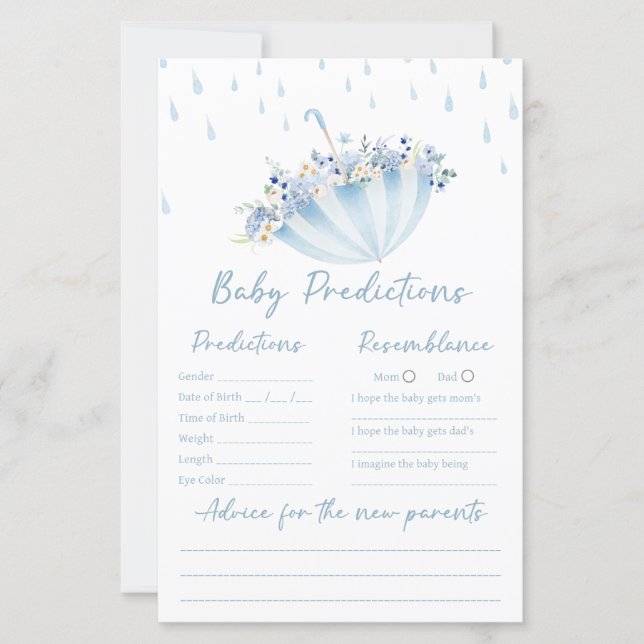 April Bring May Flowers Shower Predictions Game (Front)