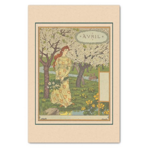 April by Eugene Grasset Tissue Paper