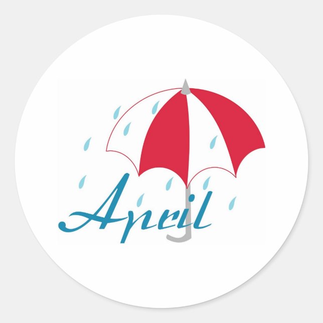 April Classic Round Sticker (Front)