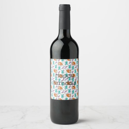 April creature design wine label