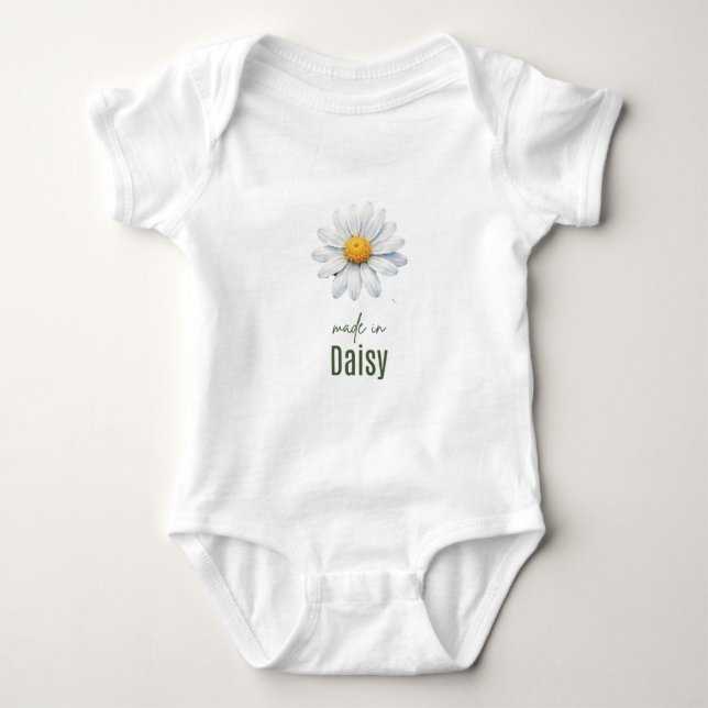 April Daisy Birth Flower Bodysuit  Watercolor (Front)