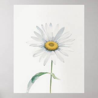 April Daisy Birth Flower Poster
