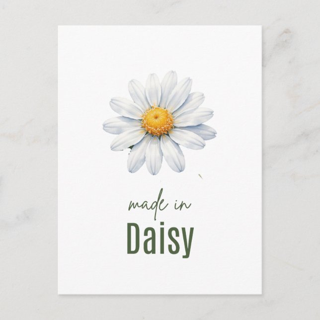 April Daisy Birth Flower Wall Art Watercolor Postcard (Front)