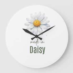 April Daisy Birth Flower Watercolor Wall Clock