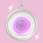 April Daisy Custom Necklace - Personalized<br><div class="desc">Our "April Daisy Custom Necklace" captures the essence of April's birth flower, symbolizing innocence, purity, and true love. The design features a dainty daisy, the flower of April, encircled by a soft purple hue that complements its gentle nature. Beneath the floral motif, the necklace is personalized with the wearer's name...</div>