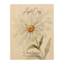 April Daisy Flower Rustic Art Design