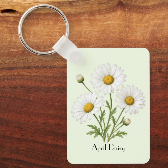 April Daisy Flowers  Keychain (Front)