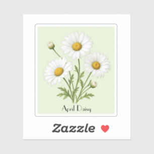 April Daisy Flowers Sticker