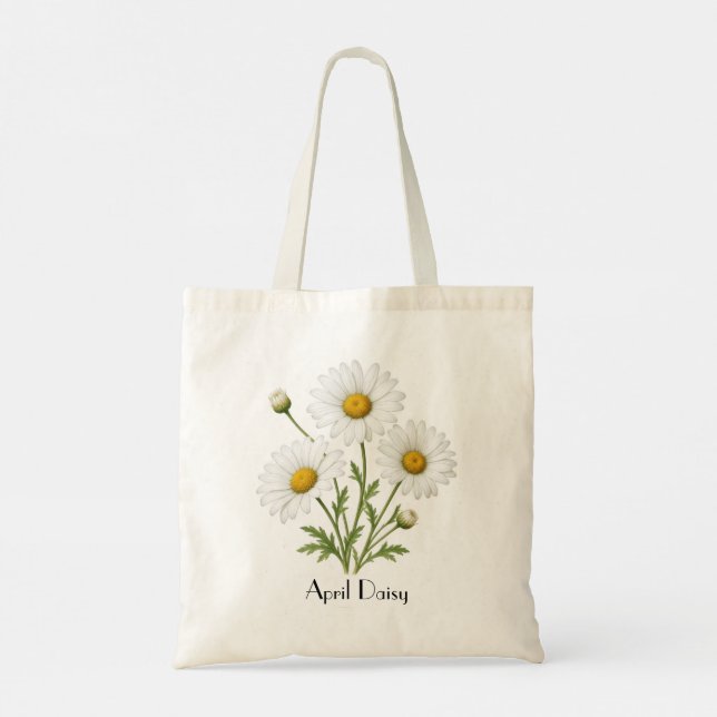 April Daisy Flowers  Tote Bag (Back)