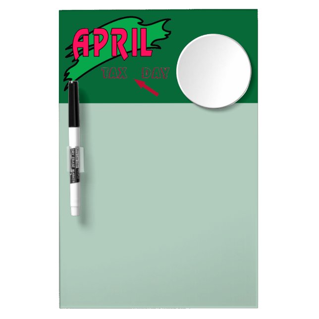April - dry erase board with mirror (Front)