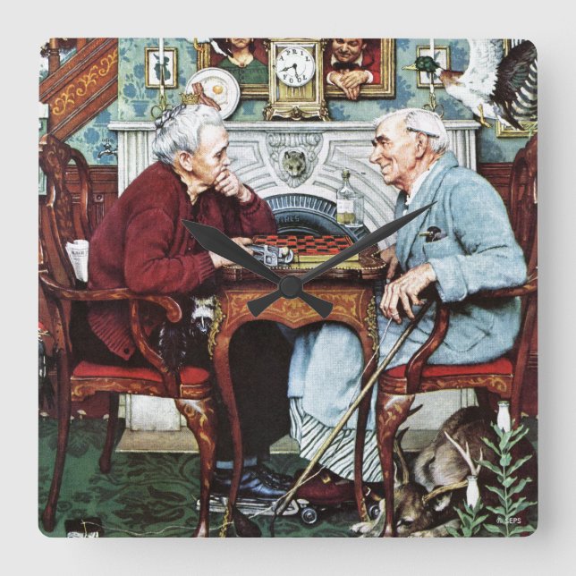 April Fool, 1943 Square Wall Clock (Front)