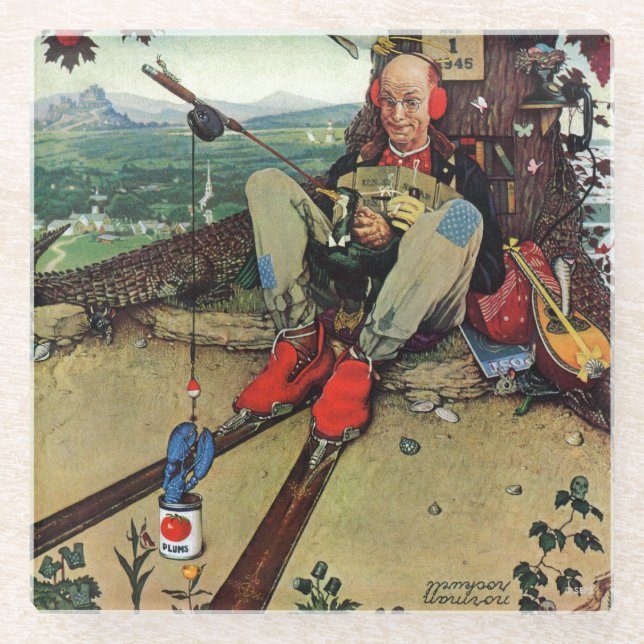 April Fool, 1945 Glass Coaster (Front)